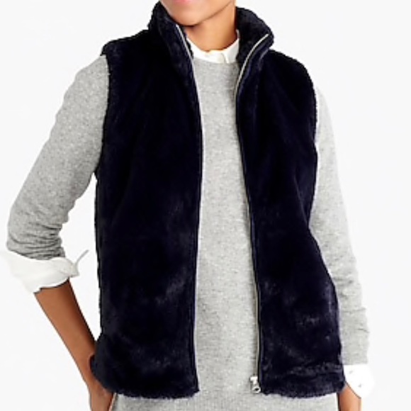 J Crew Faux Fur Vest - Picture 2 of 3